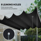 Outsunny Retractable Pergola Canopy Only, 3.92 x 3.5 m, UV30+ Replacement Canopy Cover for 4 x 3 m Pergola, Dark Grey