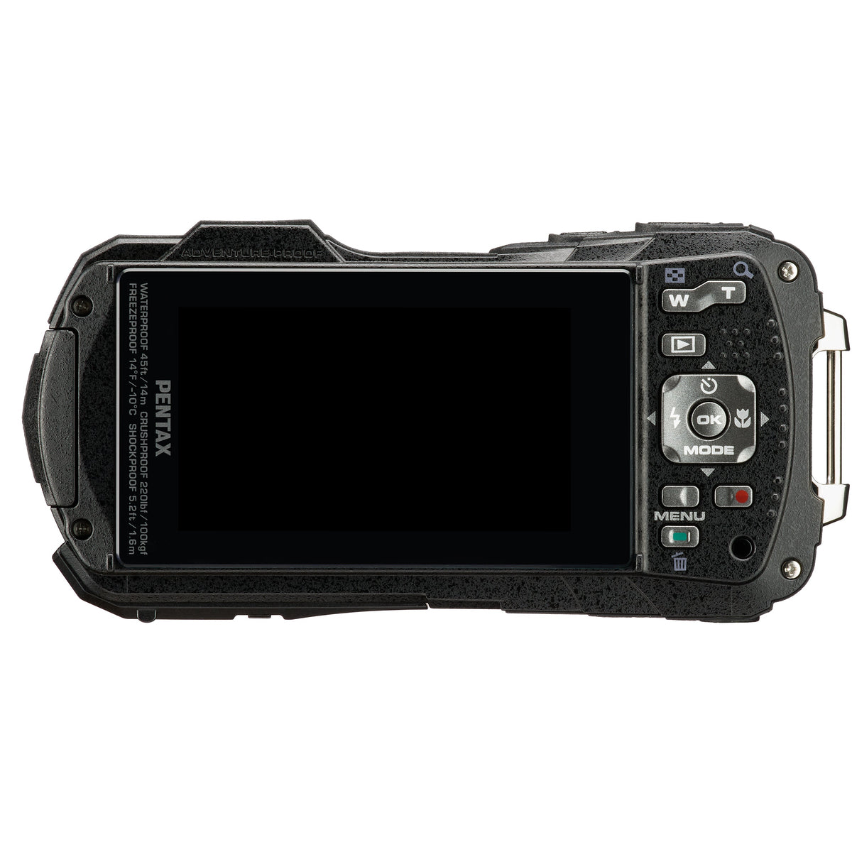 Pentax WG-90 16MP 5x Zoom Tough Compact Camera - Black