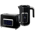 Touch Screen Kettle and Toaster Set - Black