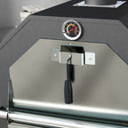 Outsunny Steel 3-Tier Outdoor Pizza Oven Charcoal BBQ Grill, Black