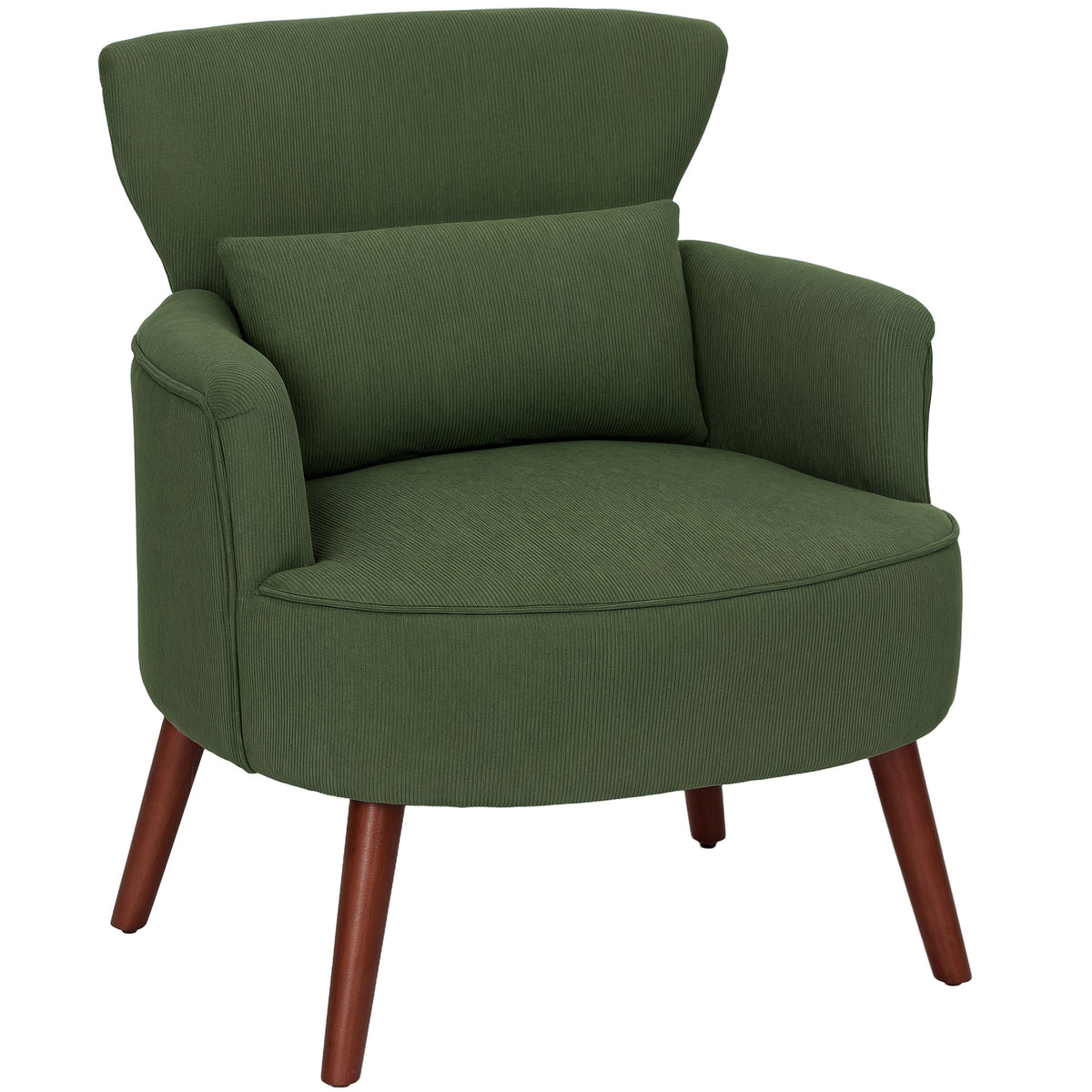 Corduroy Retro Accent Chair - Green