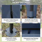 Outsunny 3 x 3(m) Patio Gazebo Canopy Garden Pavilion Tent Shelter Marquee with 2 Tier Roof, Netting and Curtains, Dark Blue