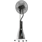 Pedestal Fan with Water Mist Spray, Spray Misting Fan with 75° Oscillation, Remote Control, Tilt Head, 3 Speeds, 3 Modes, 3 Mist, 3L Water Tank, Wheels, for Home, 125 cm