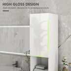 kleankin Multi-Storage Slim Bathroom Cabinet - High Gloss White
