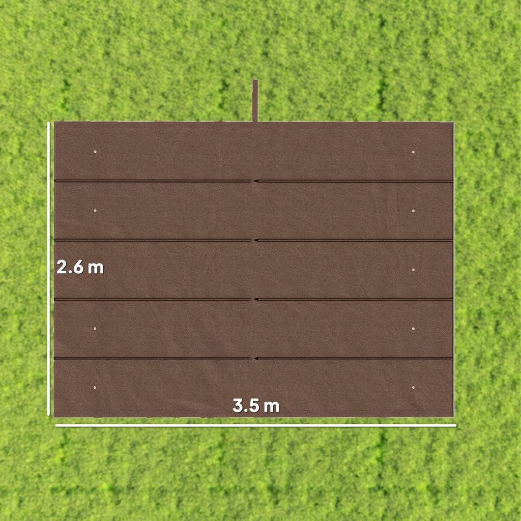 Outsunny Retractable Pergola Cover, 3.5 x 2.6 m Replacement Canopy Fabric for 4 x 3 m Frame, Roof Top Only, Brown