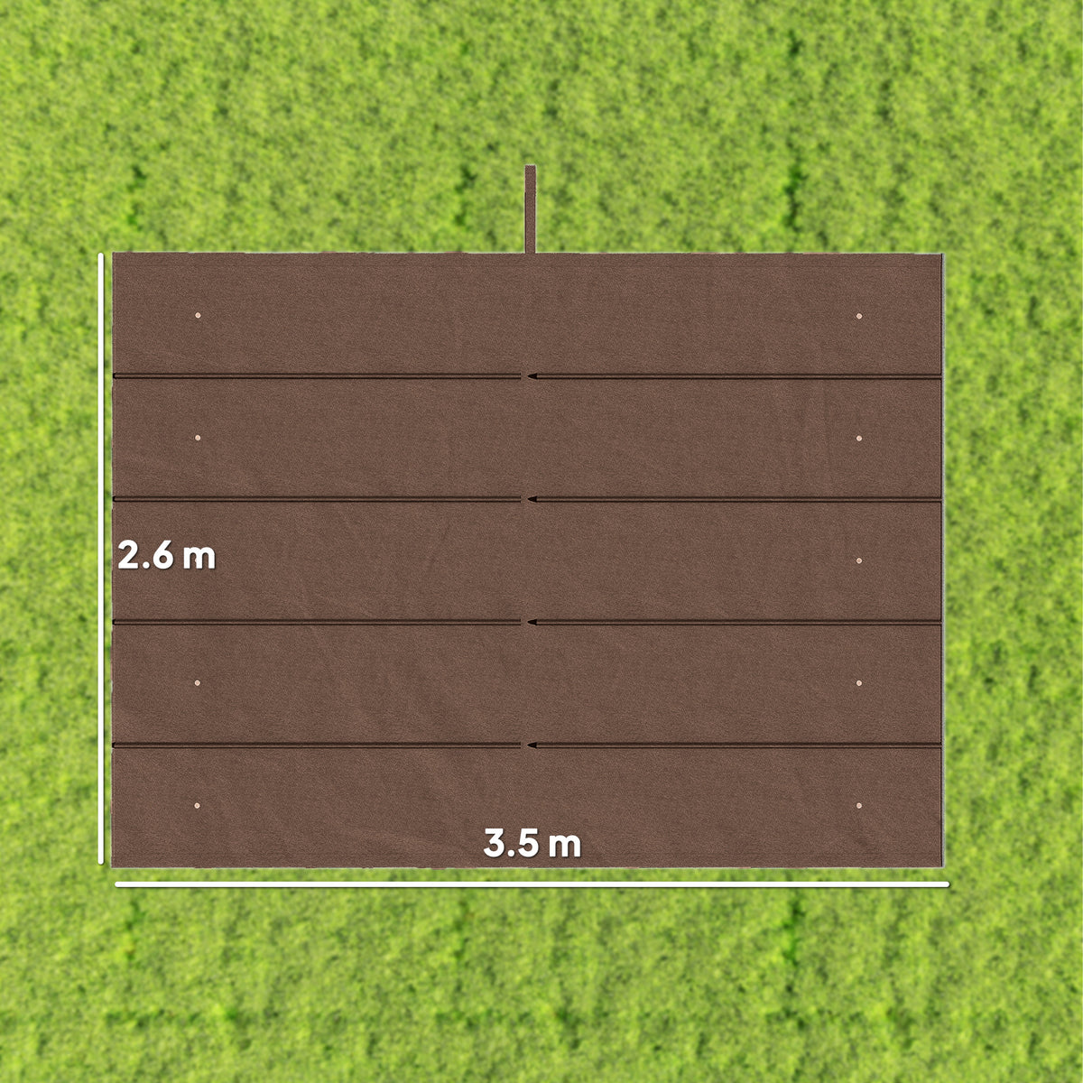 Outsunny Retractable Pergola Cover, 3.5 x 2.6 m Replacement Canopy Fabric for 4 x 3 m Frame, Roof Top Only, Brown