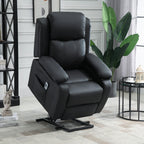 HOMCOM Riser and Recliner Chair with Vibration Massage, PU Leather Power Lift Chair for Elderly, Black
