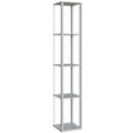 RGB LED Floor Lamp with Shelves, Modern Dimmable Standing Lamp with Remote Control, Adjustable Brightness & Speed for Living Room, Bedroom, Office, Grey