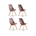 5PCs Dining Set - White Halo Dining Table & Set of 4 Lorenzo Tulip Dining Chairs