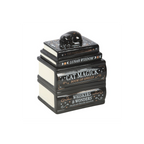 Black Cat Book Stack Oil Burner with Cat