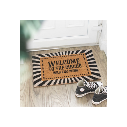 Black Welcome to the Circus Doormat