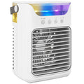 Air Cooler with Adjustable Head, Portable Air Conditioner with 3 Wind Speed, 2 Cool Mist, RGB Light, White