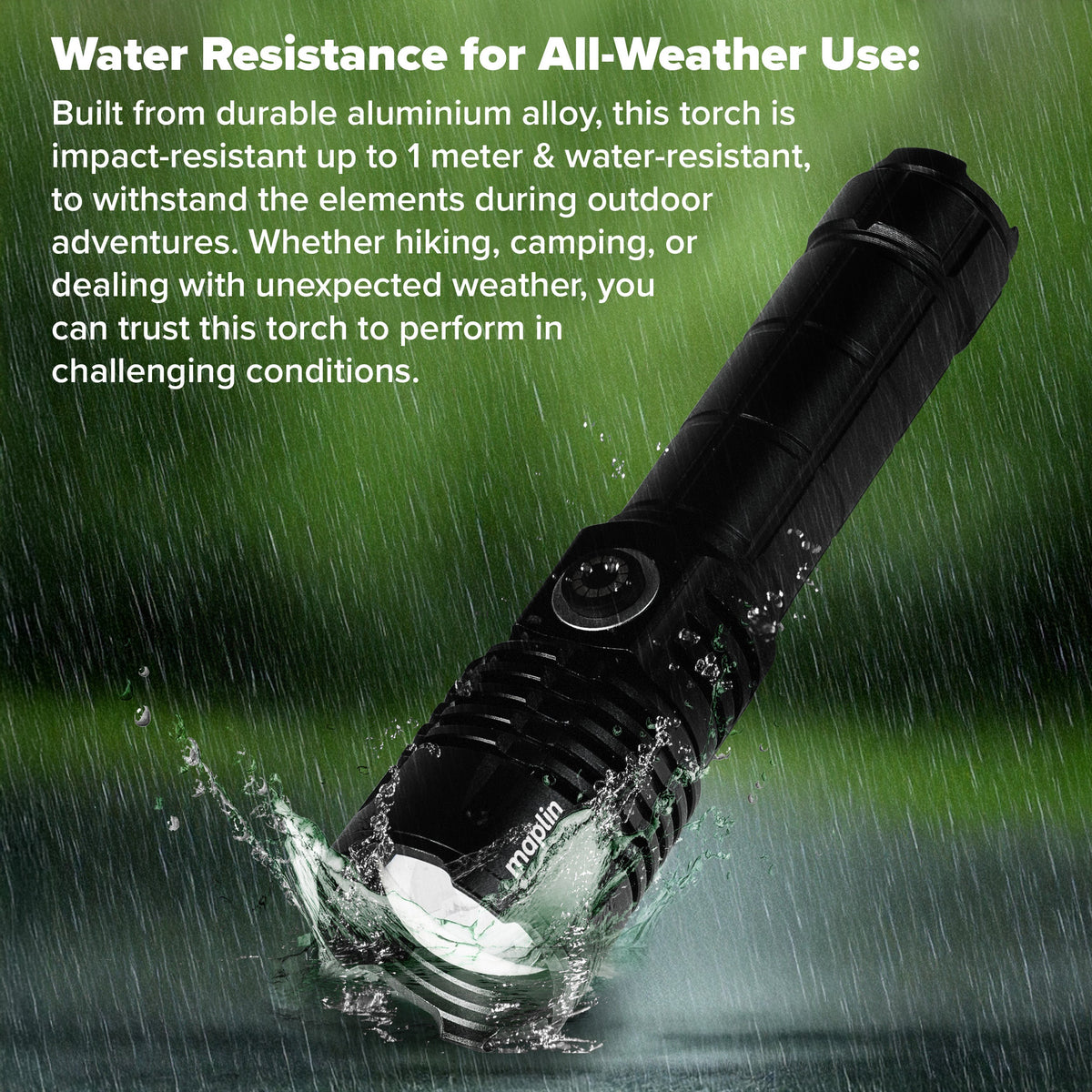 Maplin LED 600 Lumens Lithium Rechargeable Torch
