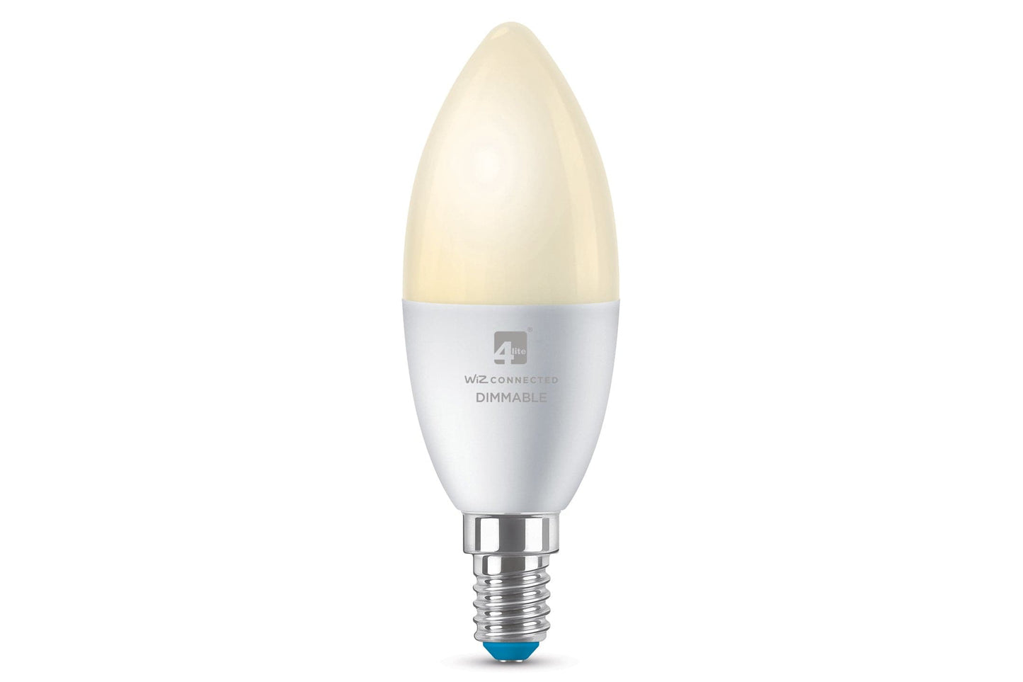 4lite WiZ Connected C37 Candle Dimmable Warm White WiFi LED Smart Bulb - E14 Small Screw