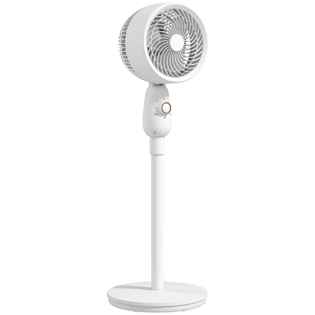 Pedestal Fan, Powerful Air Circulator, 36 Inch Floor Standing Fan with 3 Speed Settings, 70° Oscillating for Bedroom, Home and Office, White