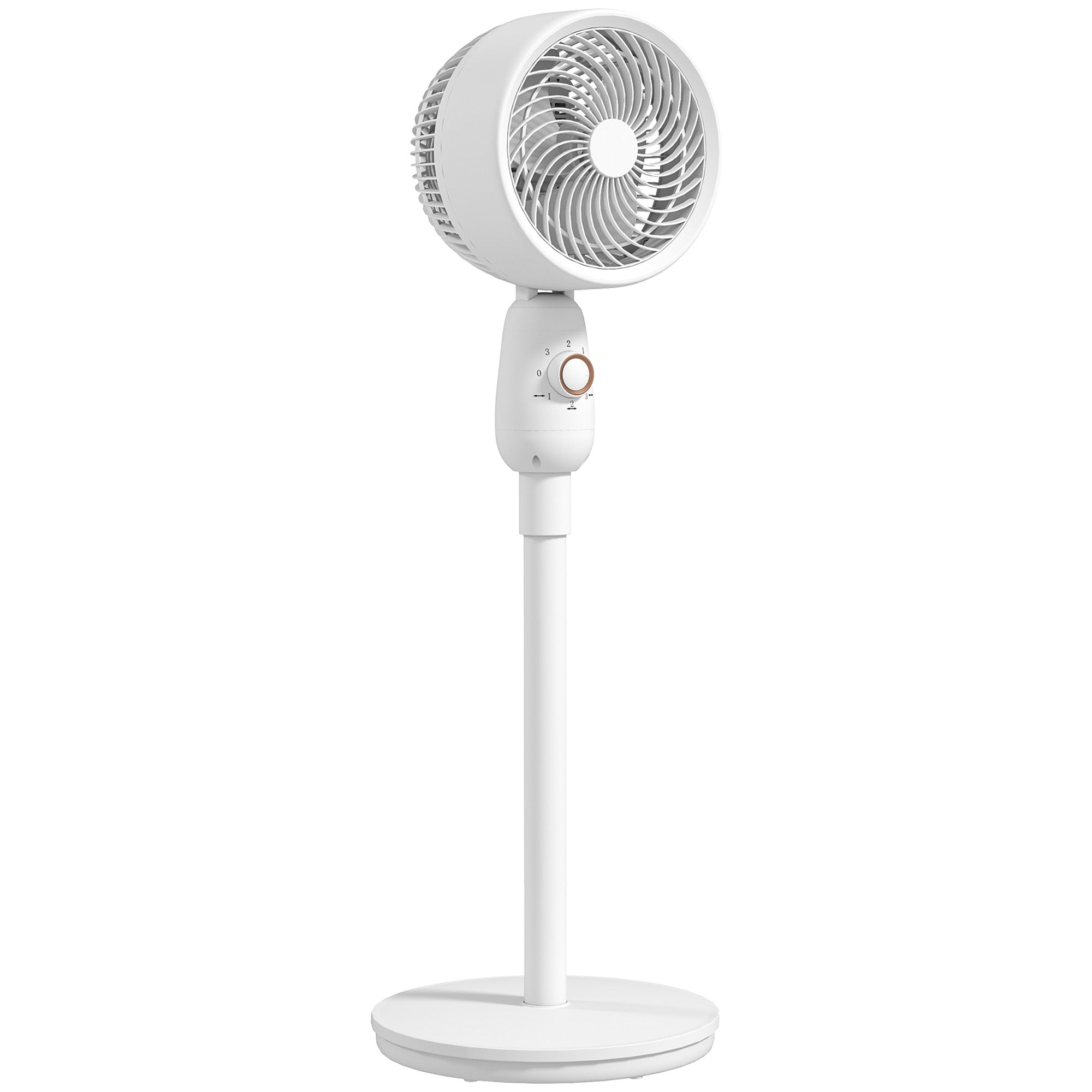 Pedestal Fan, Powerful Air Circulator, 36 Inch Floor Standing Fan with 3 Speed Settings, 70° Oscillating for Bedroom, Home and Office, White