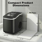 Countertop Ice Maker Machine 9 Cubes in 7 Mins Portable Ice Machine Ice Scoop and Basket 2 Sizes Black
