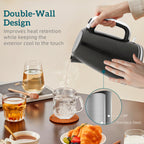 Modern Kettle and Toaster Set - Black