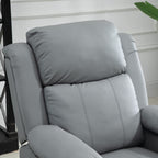 HOMCOM Riser and Recliner Chair with Vibration Massage, PU Leather Power Lift Chair for Elderly, Grey