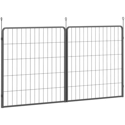 PawHut Two-Piece Dog Pen Expansion Pack for Medium Dogs, 80cm Tall Animal Pen with Three Connecting Stakes