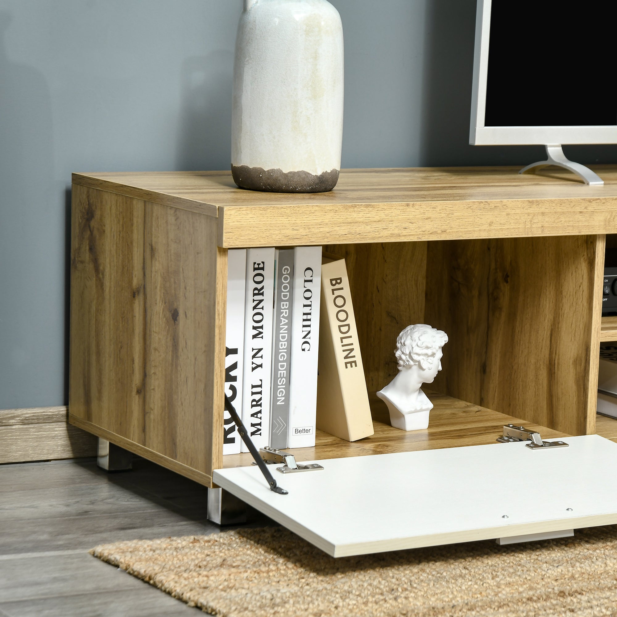 Modern TV unit Cabinet Entertainment Centre for TVs up to 90" w/ Cabinet Shelf for Living room Bedroom