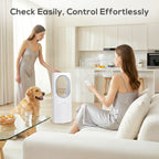 Bladeless Tower Fan for Bedroom, 36dB Standing Cooling Fan with Oscillating, 3 Speeds, 3 Modes, 15H Timer, White