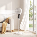 20 dB Silent Standing Fan, 41in Pedestal Fan with Remote, Oscillating, 8 Speeds, Adjustable Height, 12H Timer