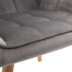 HOMCOM Accent Chair, Velvet Upholstered Vanity Tub Chair with Flared Armrests, Slanted Back, Solid Wood Legs, Comfy Padding Armchair, Home Bedroom Furniture Seating, Set of 2, Grey