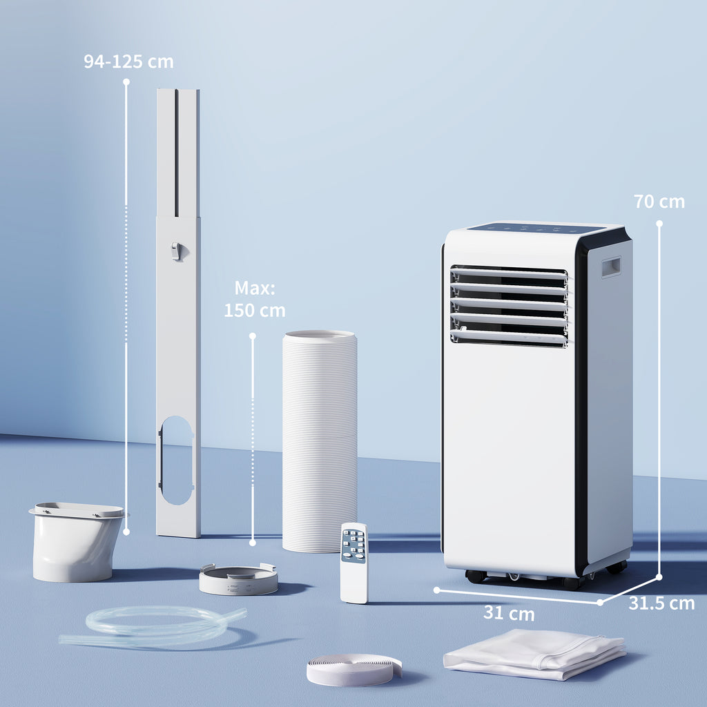 Portable Air Conditioner 9000 BTU, 4-in-1 Air Conditioning Unit with Cooling, Dehumidifier, Fan, Sleep Mode, White