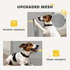 PawHut Retractable Dog Gate, Extends to 140 cm Wide & 93 cm Tall, Mesh Pet Gate with Single Hand Operation, for Stairs Doorways