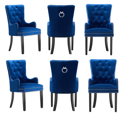 Windsor LUX Knocker Back Velvet Dining Chair w/ Armrests
