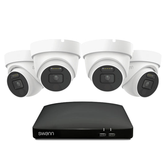 Swann 4K 1TB 8-Channel Wired DVR CCTV Kit with 4 Dome Cameras