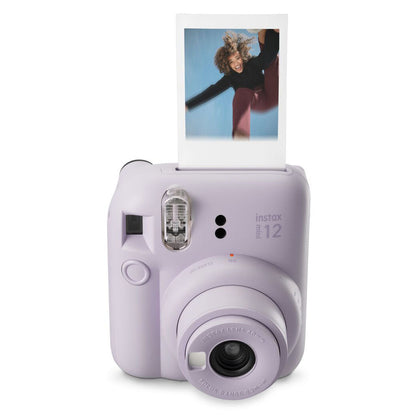 Fujifilm Instax Mini 12 Instant Camera with LED String Lights, Glitter Case & Lavender Film - Lilac Purple