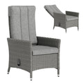 Outsunny 105°-150° Reclining Rattan Chair - Light Grey