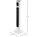 38'' Freestanding Tower Fan, 3 Speed 3 Mode, 12h Timer, 70 Degree Oscillation, LED Panel, 5M Remote Controller, White