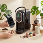 Pod Coffee Machine for Nespresso, Dolce Gusto Capsule & Ground Coffee, Small Semi Automatic Coffee Maker, 19 Bar, 0.6L