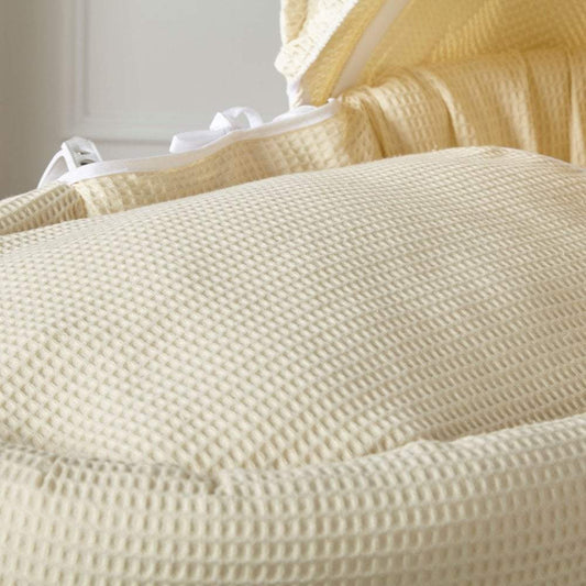 Cream Waffle Moses Basket Bedding Set