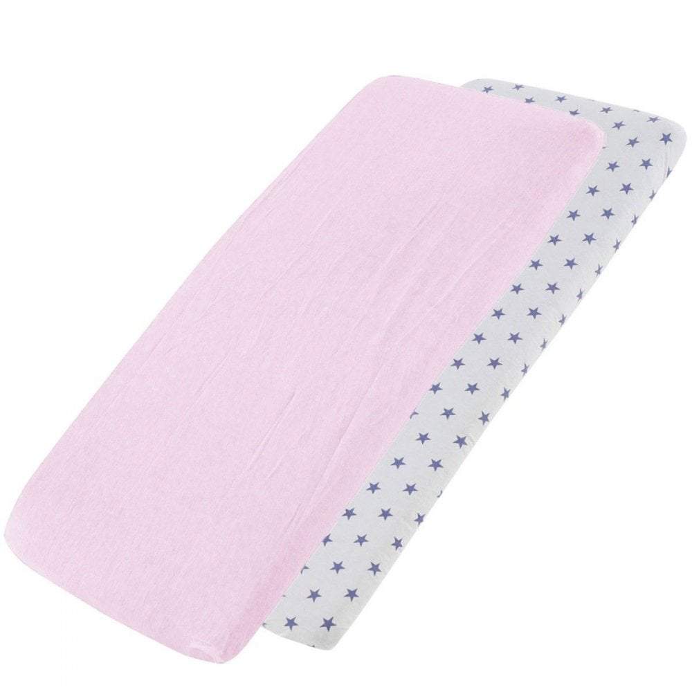 Crib Jersey Fitted Sheets 100% Cotton 40x90cm - Pack Of 4 - Fits All Models