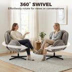HOMCOM Modern Wingback Accent Chair, Velvet Armchair with Four-Star Base, S-Springs, Swivel, Grey