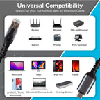 Maplin USB-C to RJ45 Ethernet Cable - Black