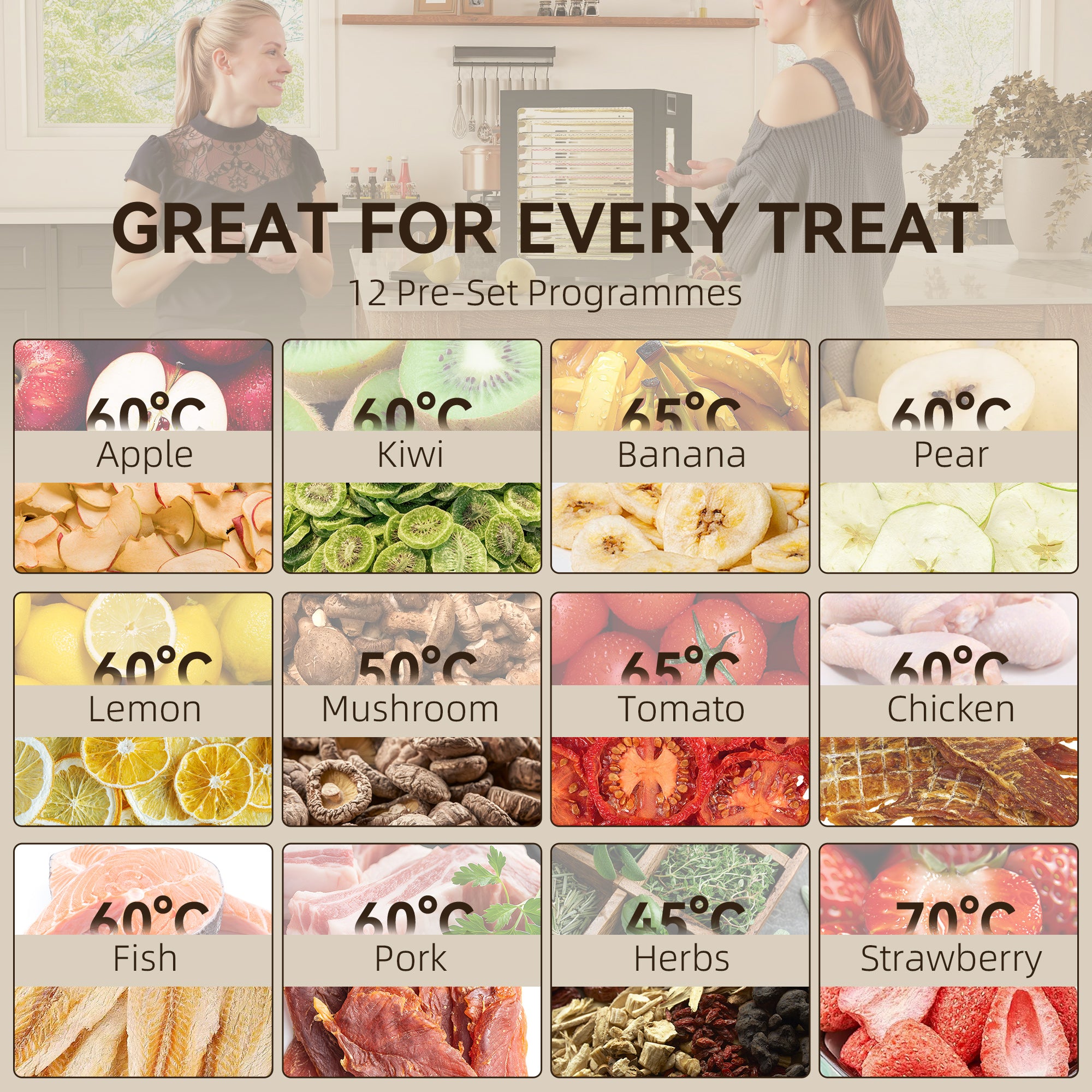 12-Tray 40-70? Food Dehydrator - Black