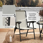 Outsunny Three-Piece Garden Table and Chair Set - Cream White