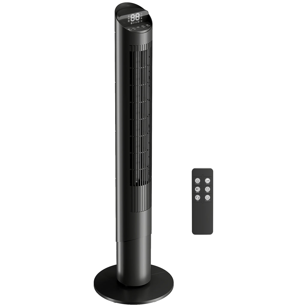 Tower Fan with WiFi App Control Standing Floor Cooling Fan Remote Control 101.8 cm Black