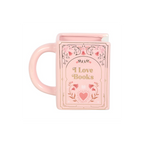I Love Books Pink Book Shaped Mug