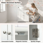 kleankin Under Sink Bathroom Cabinet, Freestanding Under Sink Cabinet with 2 Doors and Adjustable Shelf for Basin without or with Pedestal, White