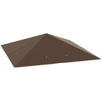 Outsunny 3 x 3(m) Gazebo Canopy Replacement Cover, Garden Gazebo Roof Replacement with Drain Holes, Water-resistant Plastic Coating, 370g/?, UPF30+, TOP COVER ONLY, Brown