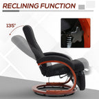 HOMCOM 135° Manual Reclining Swivel Chair, with Footrest - Black