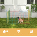 PawHut Pet Playpen Crate, with Eight Panels, Door, for Indoors and Outdoors, 60H x ?156cm