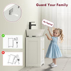 HOMCOM Under Sink Bathroom Cabinet with 2 Arch Doors - White