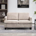 HOMCOM Two-Seater Chenille Sofa - Light Brown